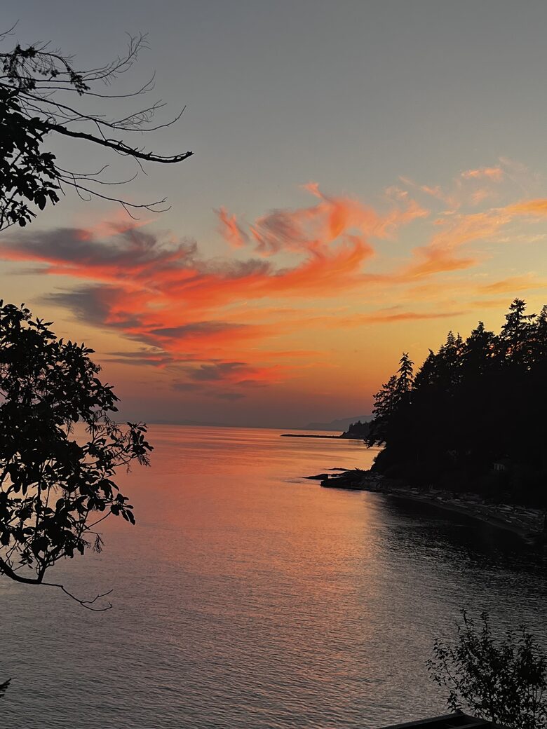 Sunset from clifftop deck