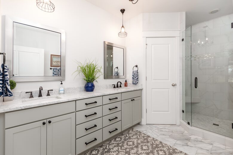 Double vanities in the upstairs primary bedroom