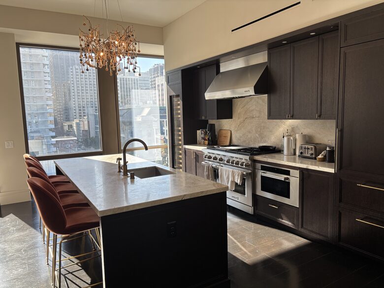 PHA kitchen (Wolf 6 burner & griddle, Subzero fridge, wine fridge)