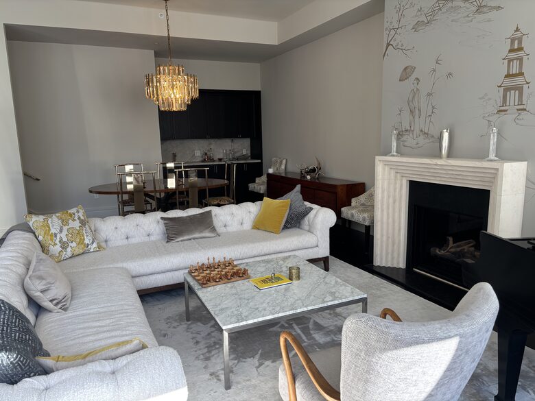 PHA living room, dining room, bar (staircase to upper private deck)