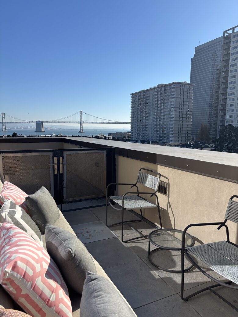 PHA lower private deck, east view