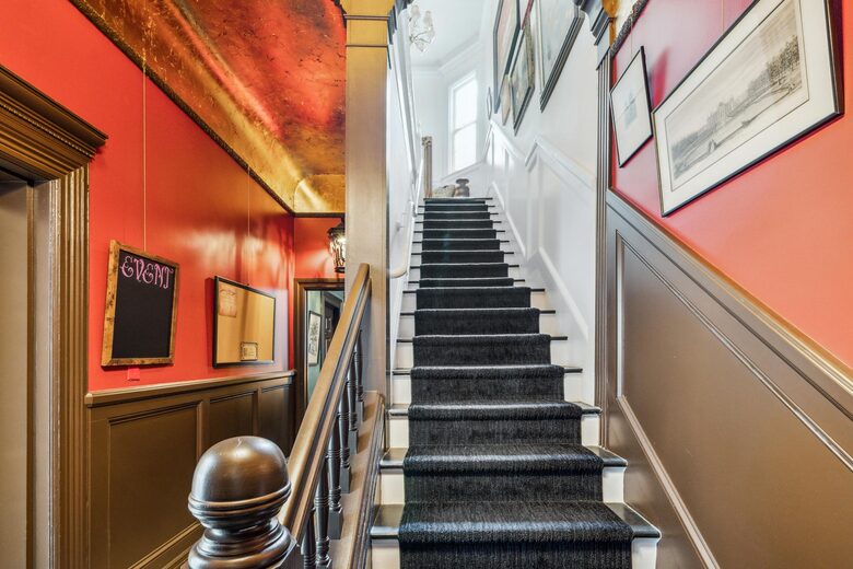 Climb the stairs to 3F
