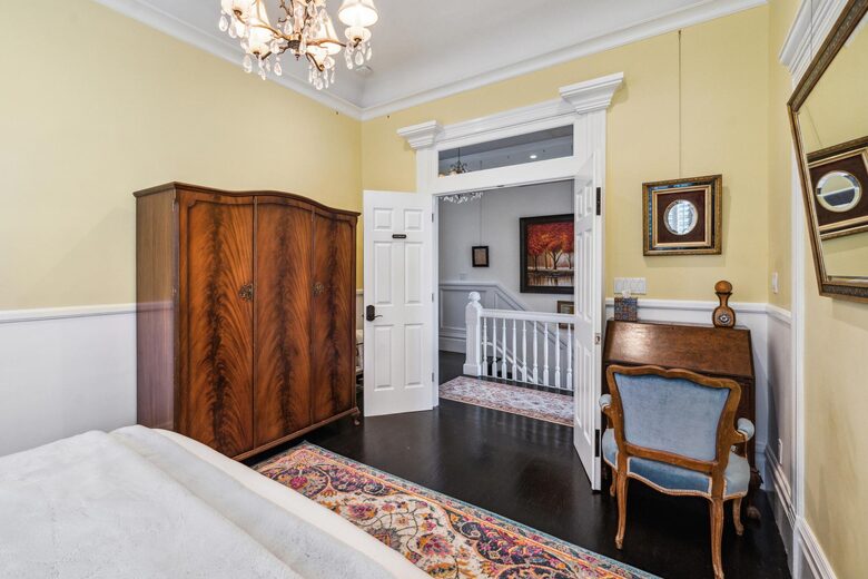 3F Sun Parlour: Antique armoire, secretary desk, & a chair