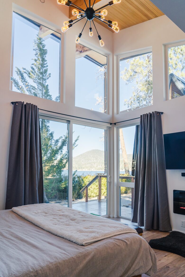 Lake and Mountain Views from Bed