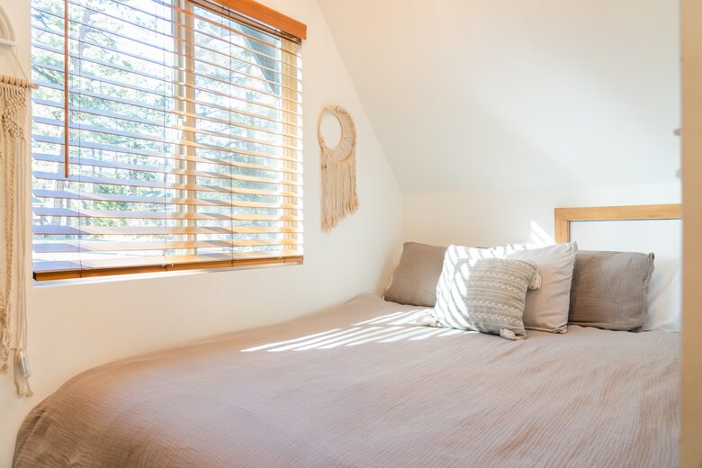 Queen Size Bed in this Fun & Unique Bedroom Upstairs
