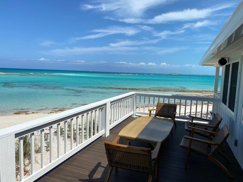 One of the small reefs is visible from the deck