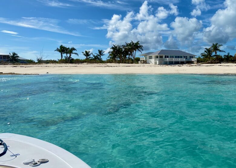 View from the water, you can almost walk to an offshore cay