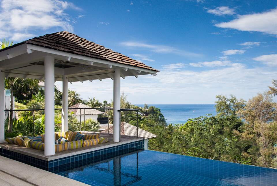 The view from the pool terrace southwest