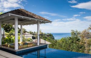The view from the pool terrace southwest