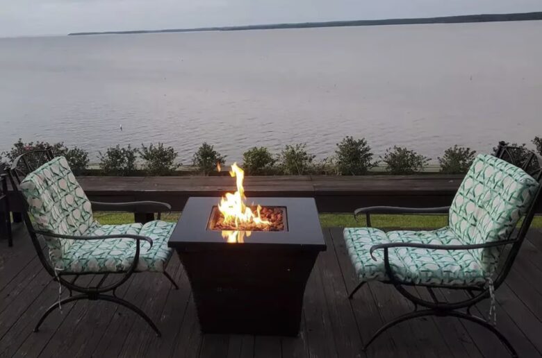 Deck with fire table