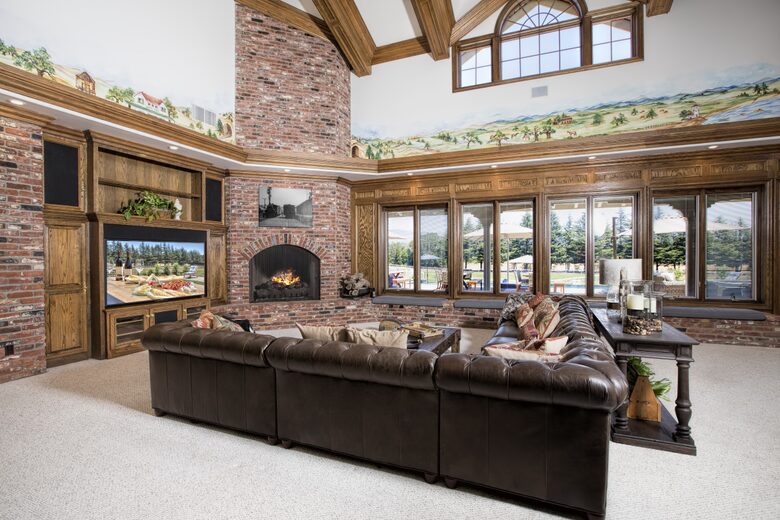 Living room with fireplace