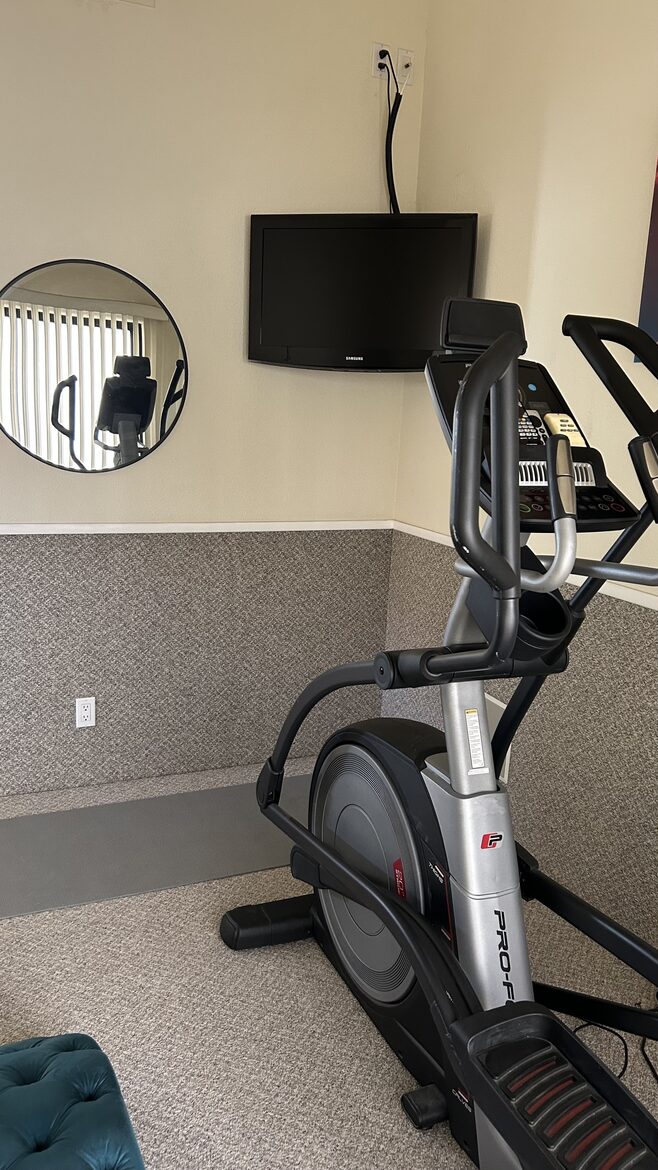 Gym accessible from master bedroom/bathroom