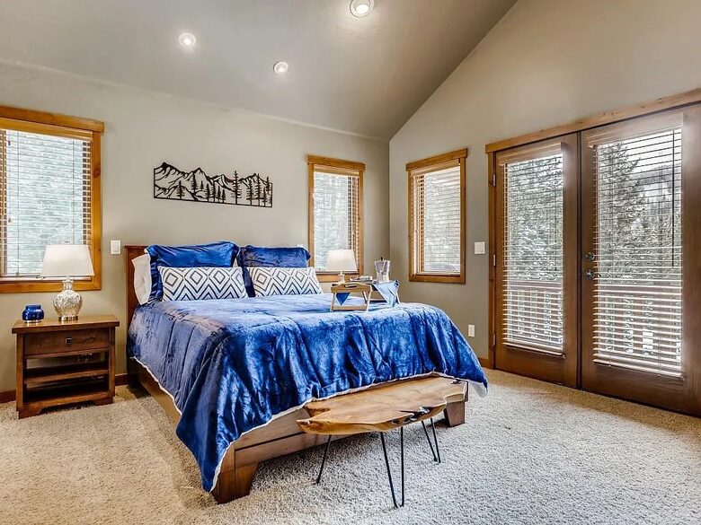 Master bedroom with access to deck