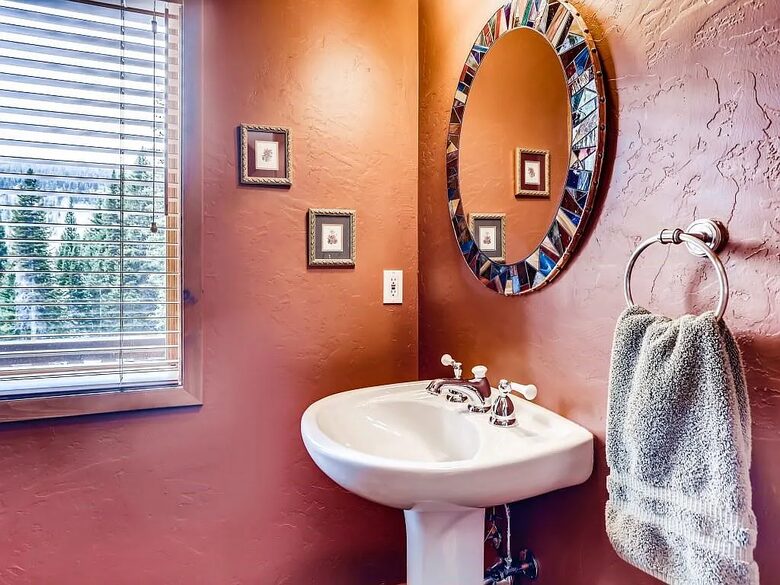 Upstairs powder room