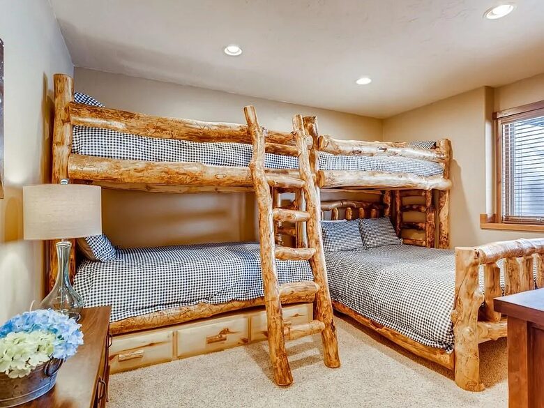 Bunk room with 3 singles and a full