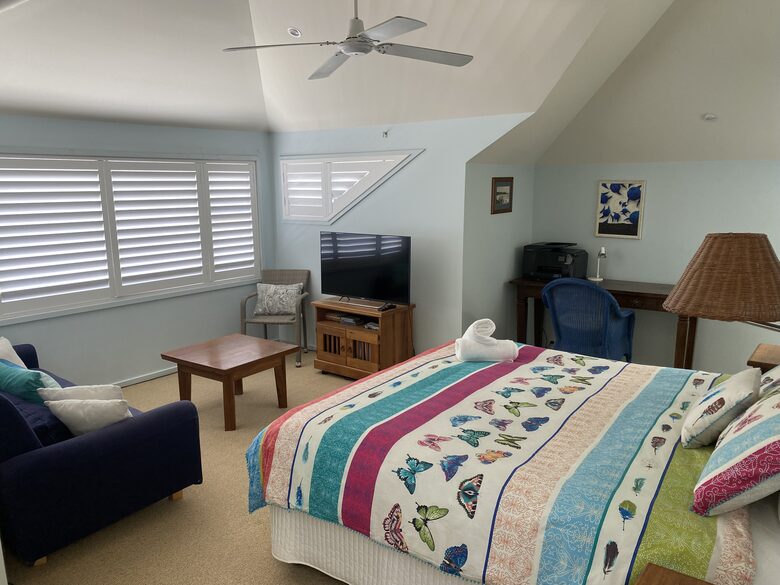 Master bedroom with ocean views and ensuite