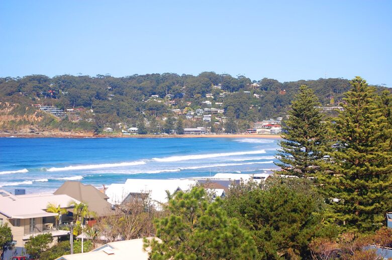 The view towards Avoca Beach and Cape Three Points Headland