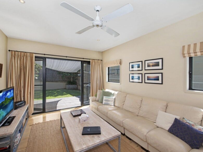 TV and games room looking out to courtyard