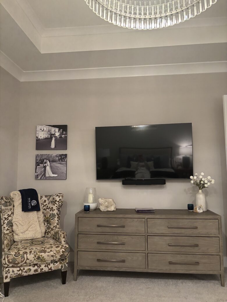 Master bedroom with TV