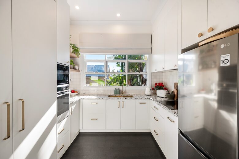 Recently renovated kitchen with deluxe appliances
