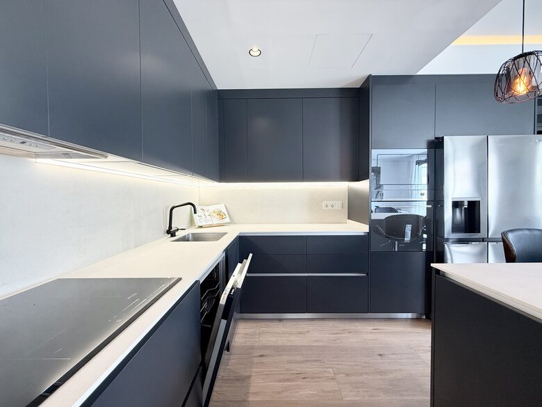 oven, microwave, refrigerator and dishwasher