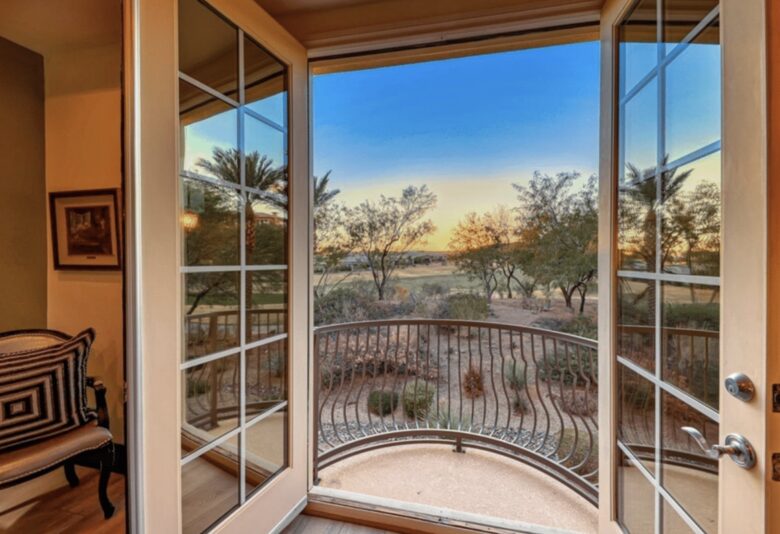 Master Balcony with golf course and mountain views