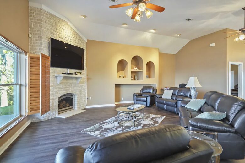 Fireplace and TV