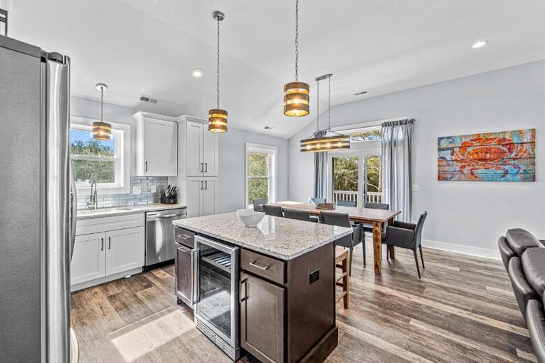 Kitchen with wine fridge