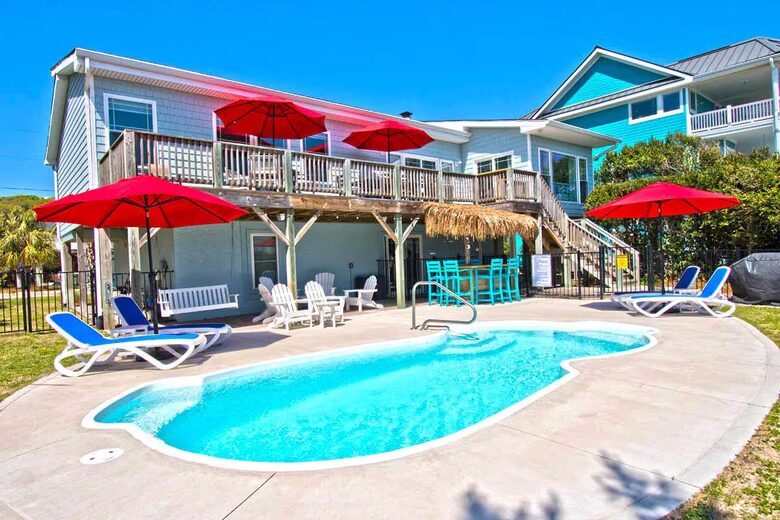 Oceanview Retreat with Private Pool & Tiki Bar - Emerald Isle, North Carolina