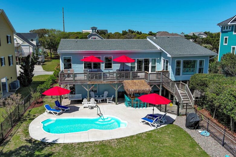 Oceanview Retreat with Private Pool & Tiki Bar - Emerald Isle, North Carolina