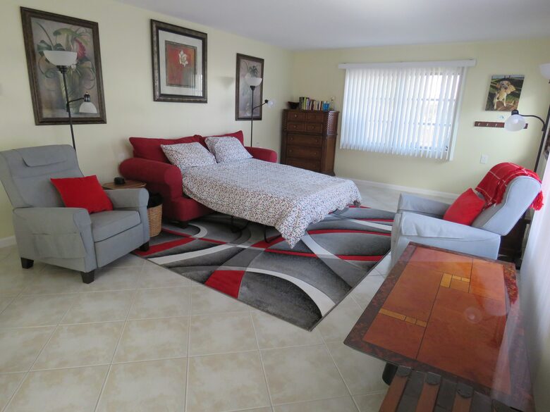 Pullout sofa bed.