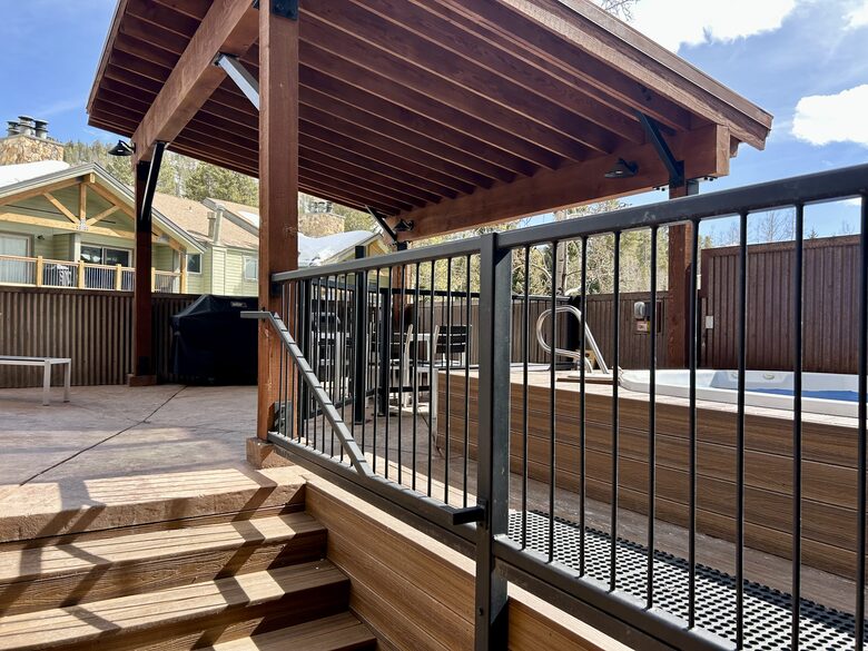Enjoy a hot soak under the stars after a day of skiing
