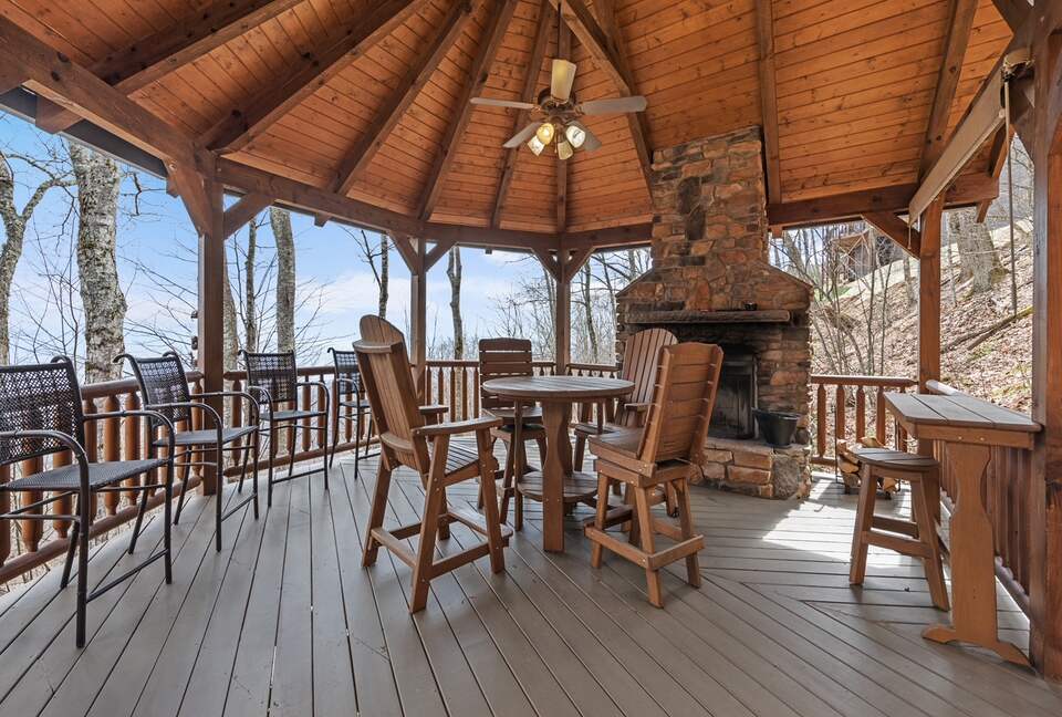 Gazebo Porch and Fireplace