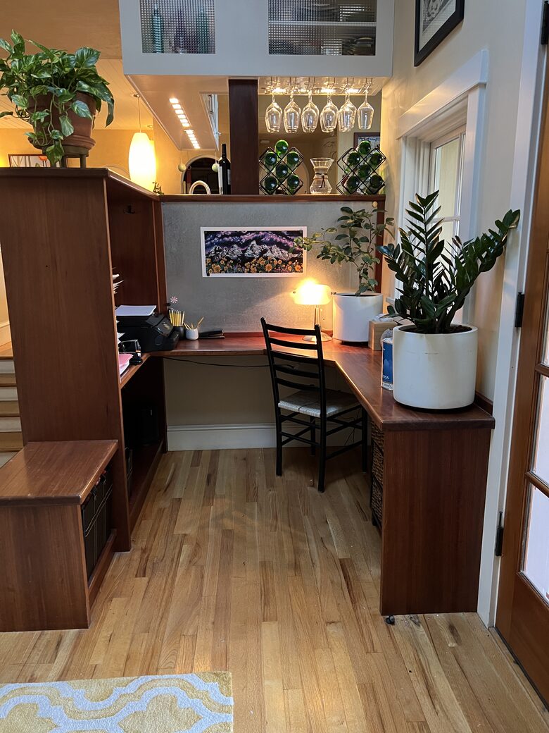 A work area near the 4th street entrance
