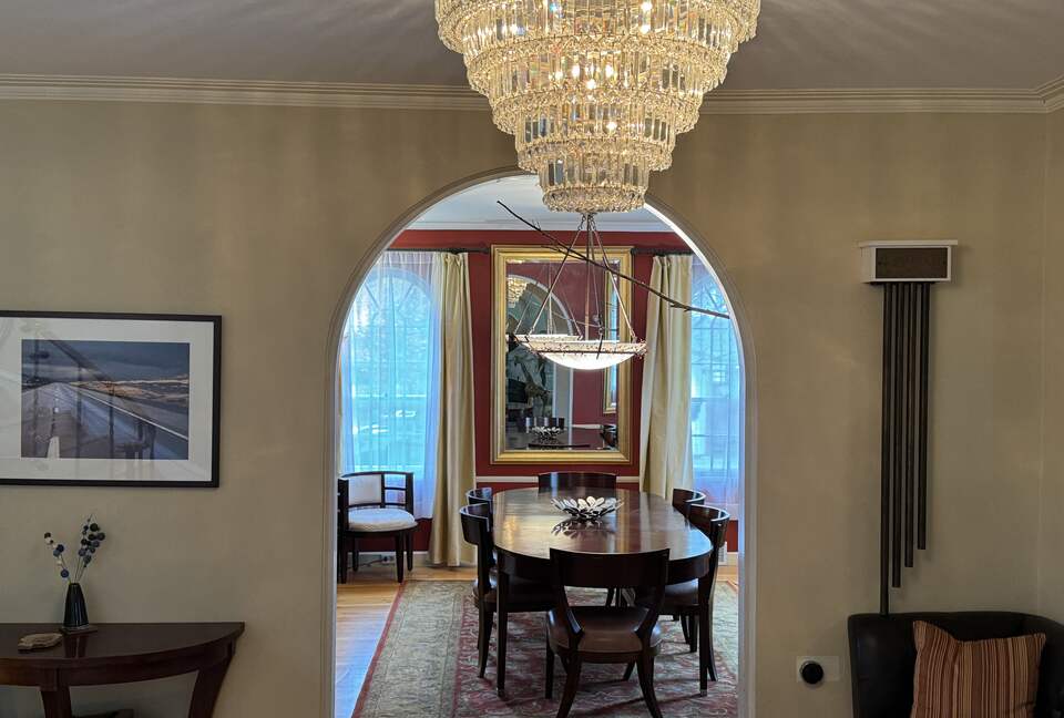 View from the entry into the dining room