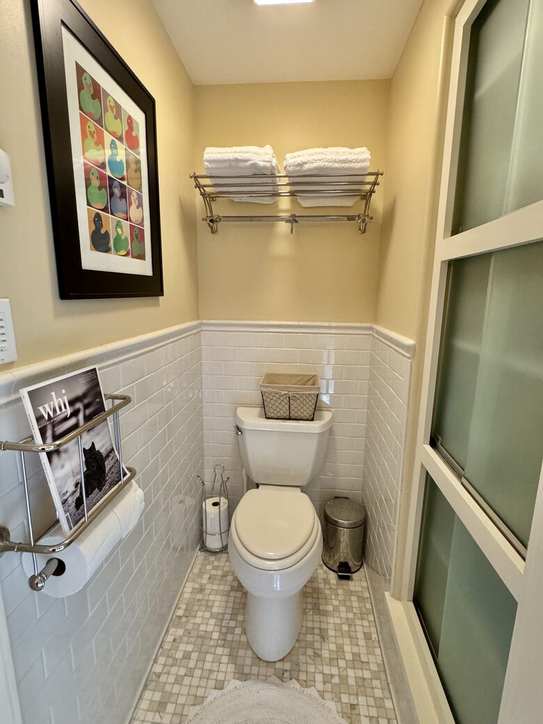 One of the upstairs private toilet areas