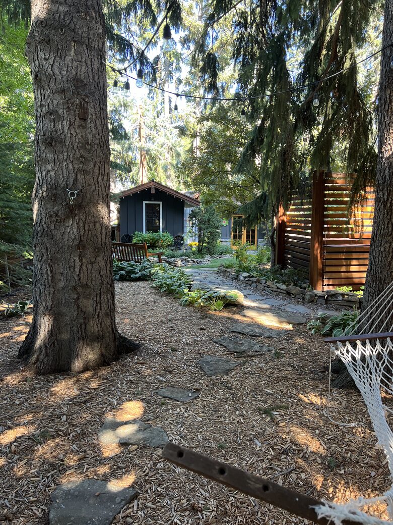 The Zen Zone looking towards the Shed-ma-hal/Art studio
