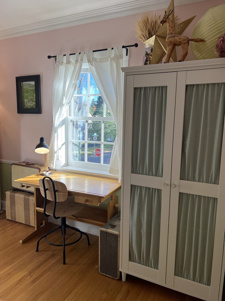 The Sweetpea Room's desk area