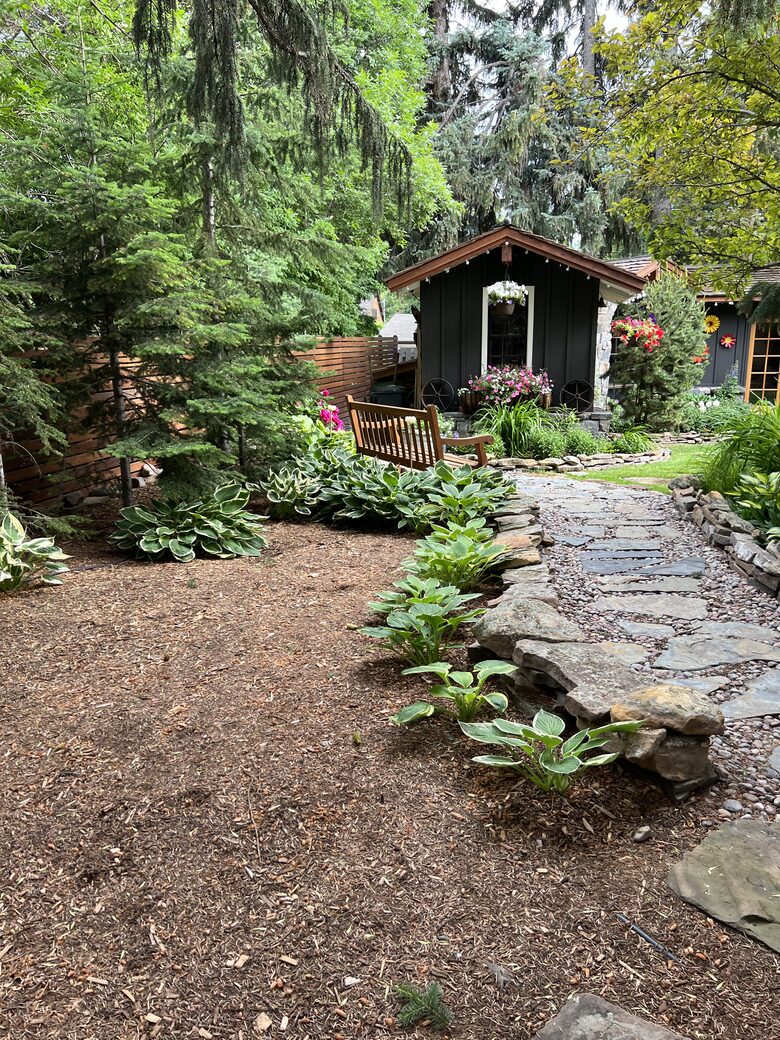 View of the Shed-Ma-Hal/Art Studio from the Zen Zone
