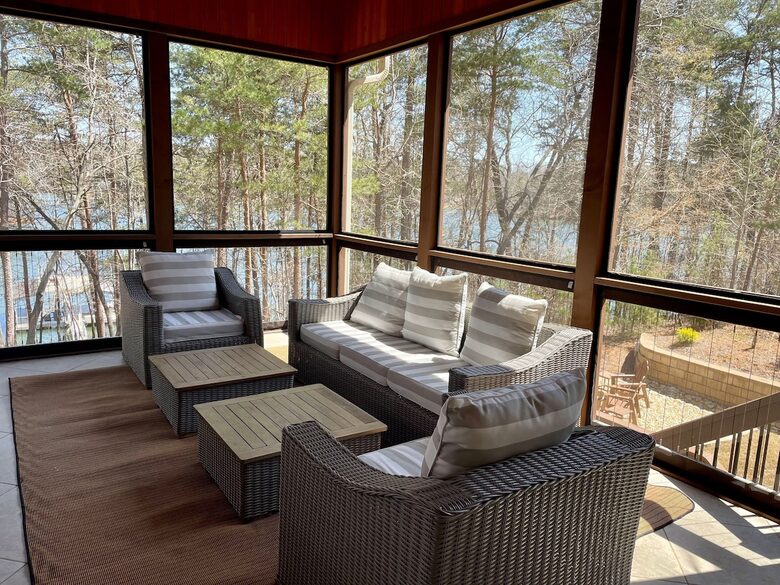 Elegant Lakefront Escape with Private Double Dock - Gainesville, Georgia