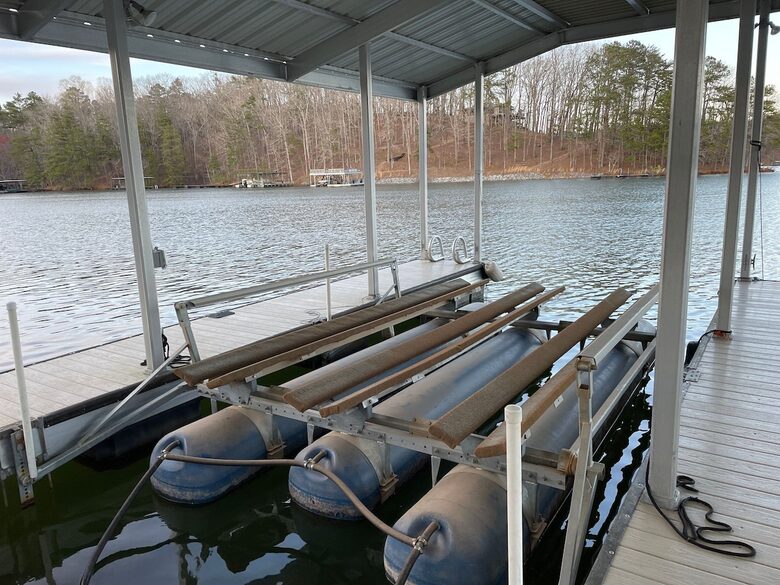 Elegant Lakefront Escape with Private Double Dock - Gainesville, Georgia