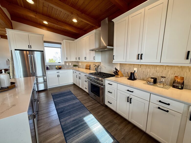 Kitchen with Fridge view