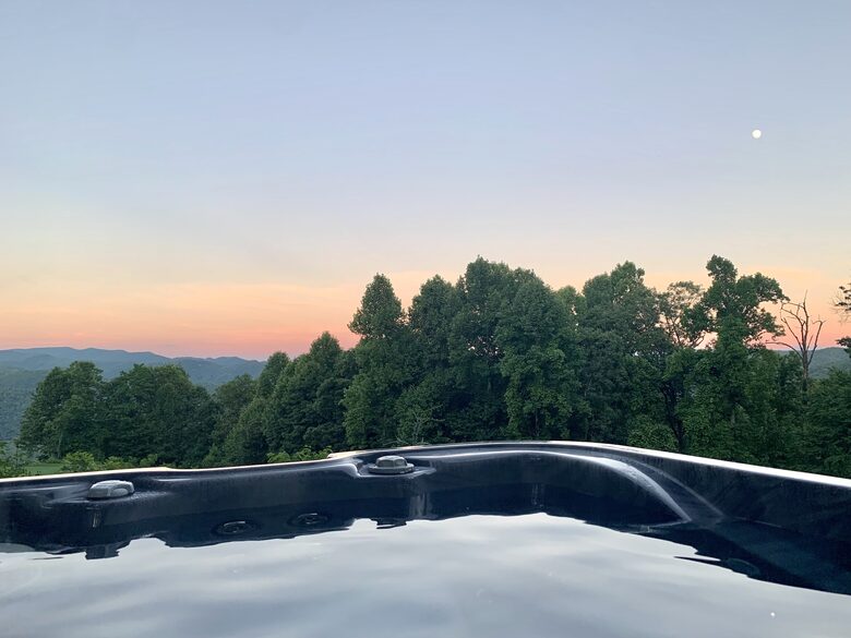 Hot Tub with Full Moon