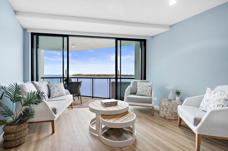 Lounging with ocean views