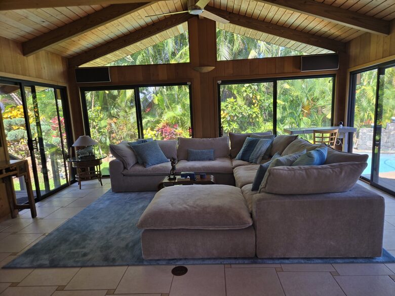 Living Room with open views to Back yard