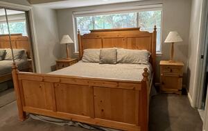 Master bedroom with king sized bed
