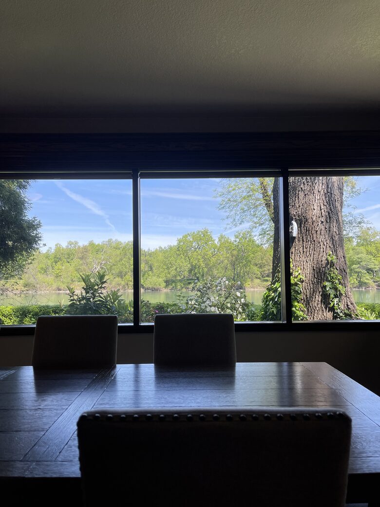 Living room window view of the river