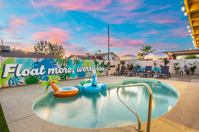 Colorful Oasis with Poolside Cabanas & Modern Flair - Phoenix, Arizona