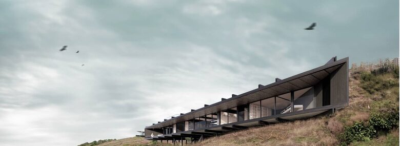 Harmonious Triangle House with Ocean Views in Matanzas - Navidad, Chile