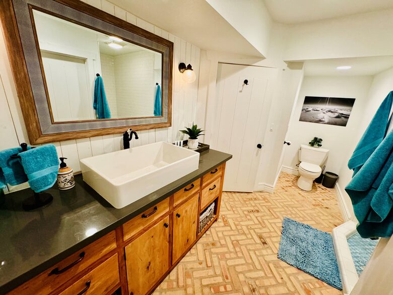 Basement Bathroom; walk-in shower